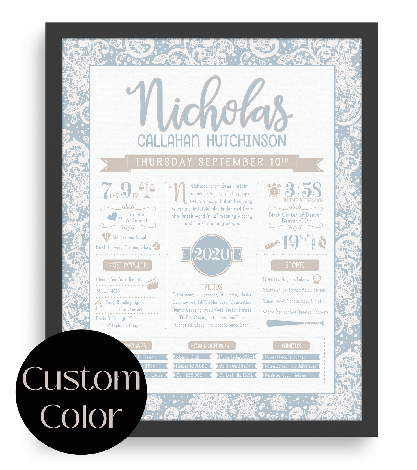 Black Frame / Custom Color Print