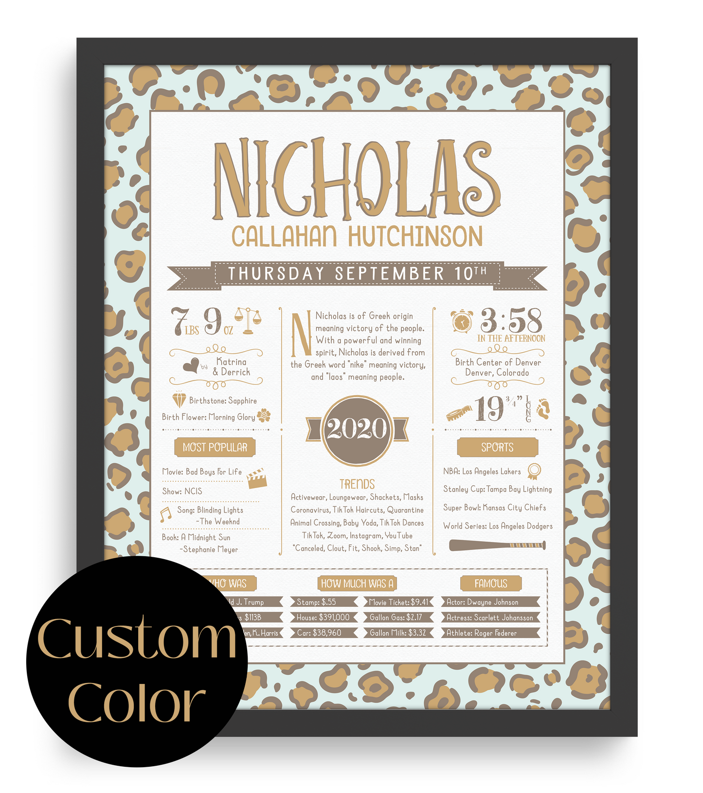 Black Frame / Custom Color Print