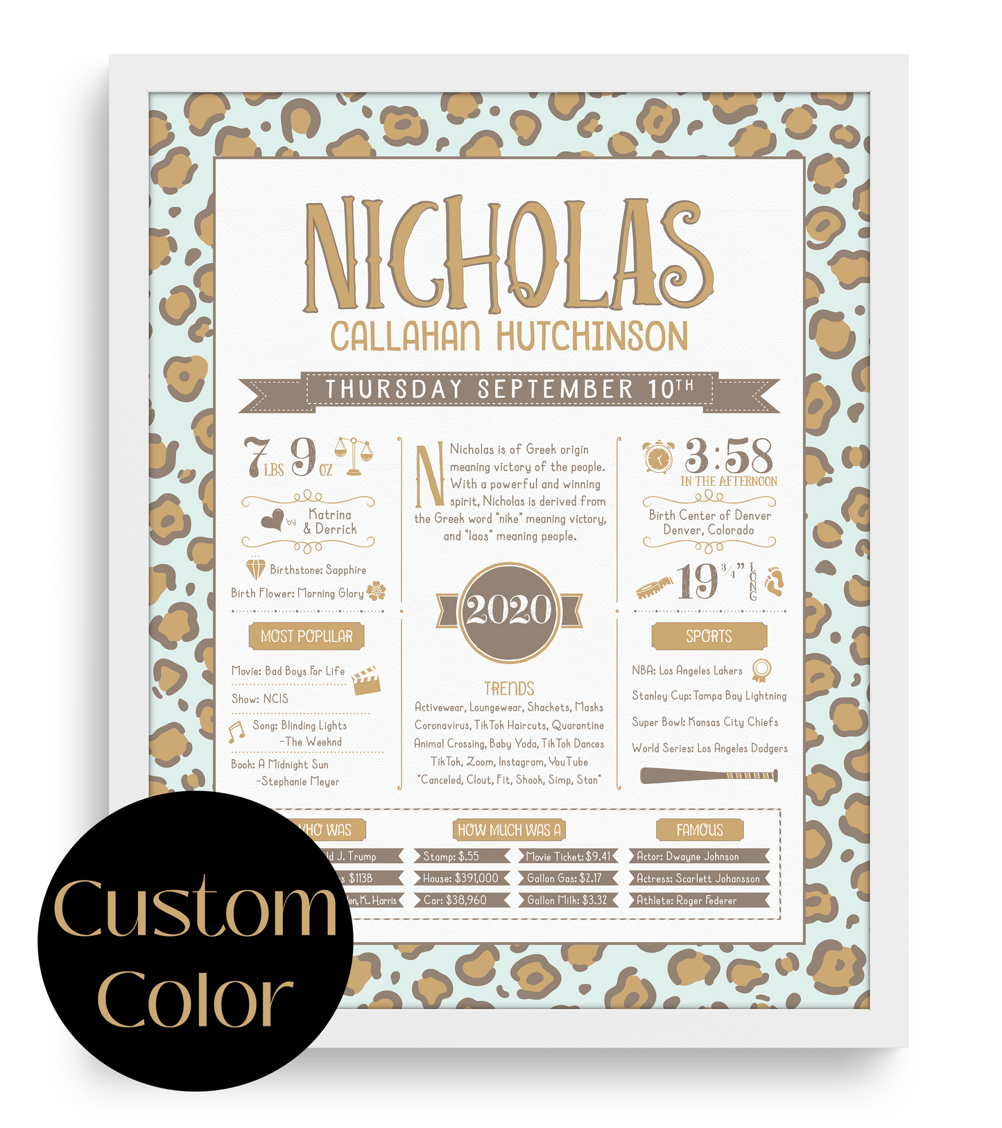 White Frame / Custom Color Print