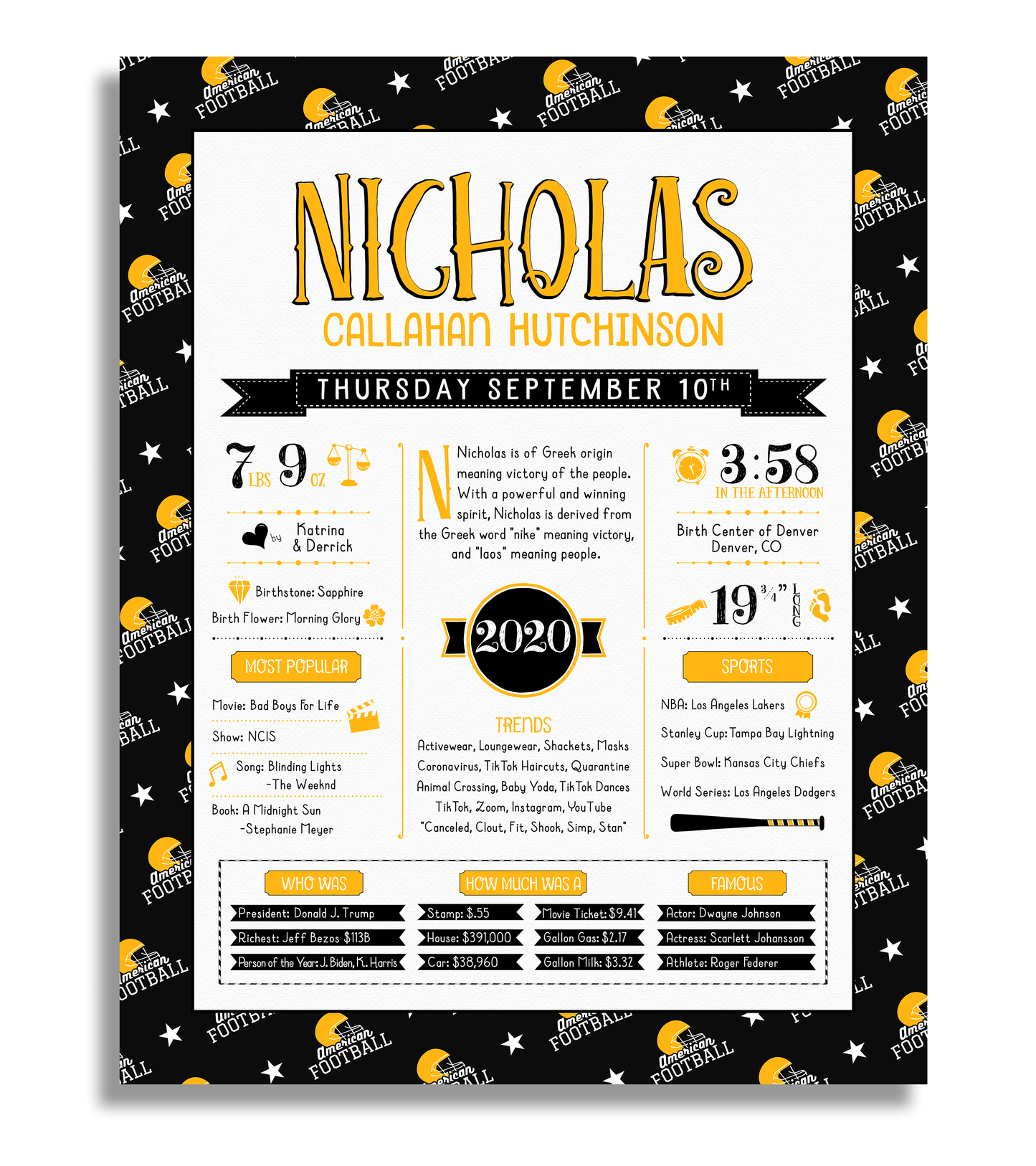 No Frame / Pittsburgh Steelers Print