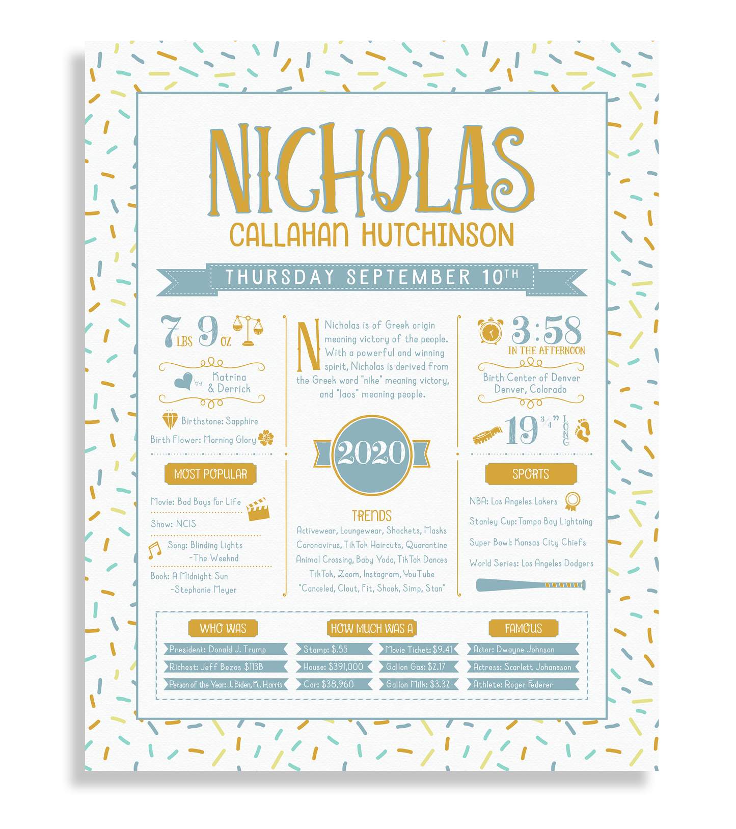 Gold & Boho Blue