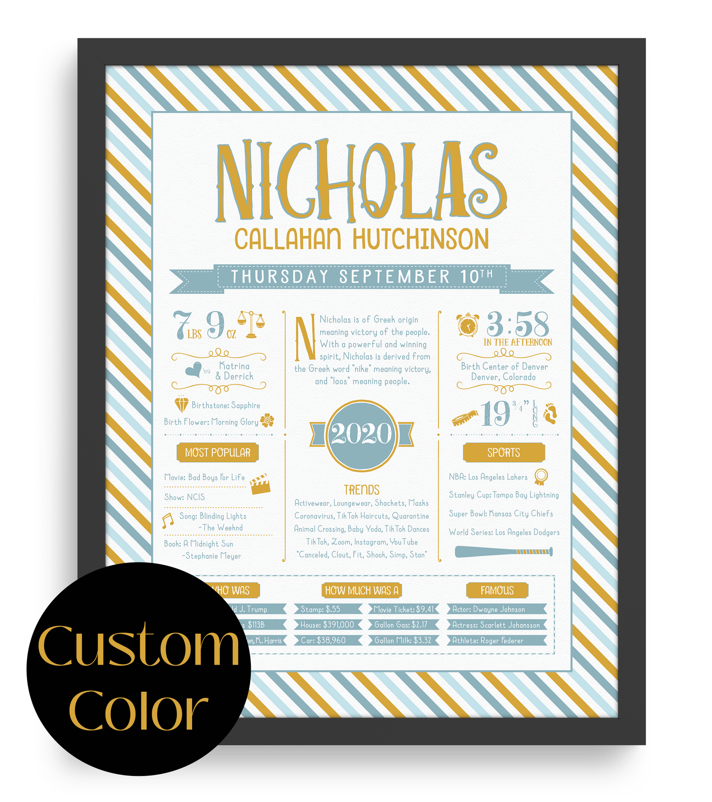 Black Frame / Custom Color Print