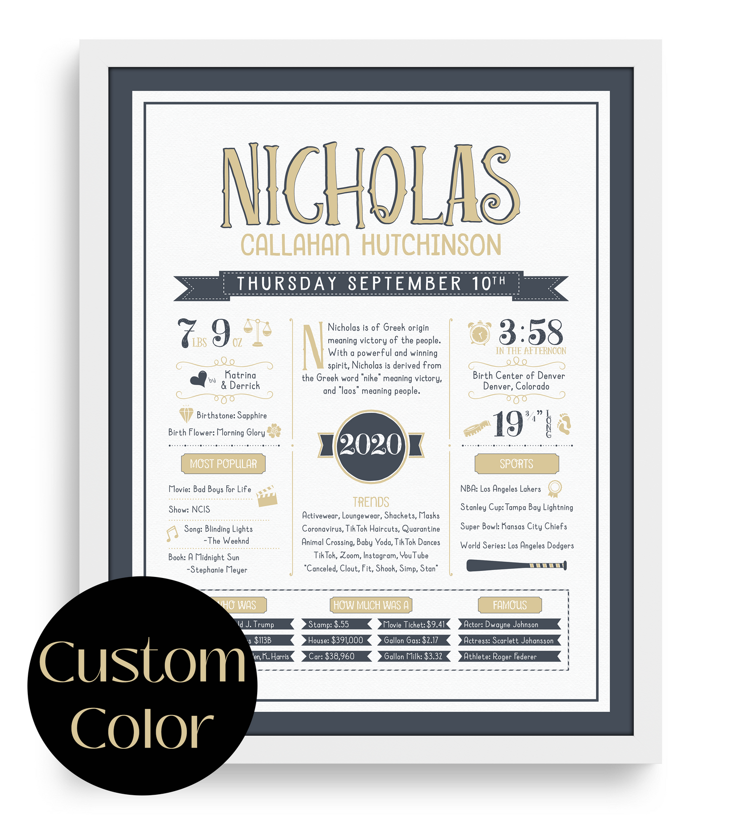 White Frame / Custom Color Print