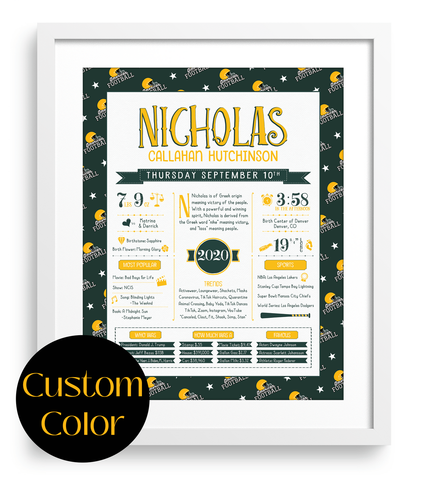 White Frame / Custom Color Print