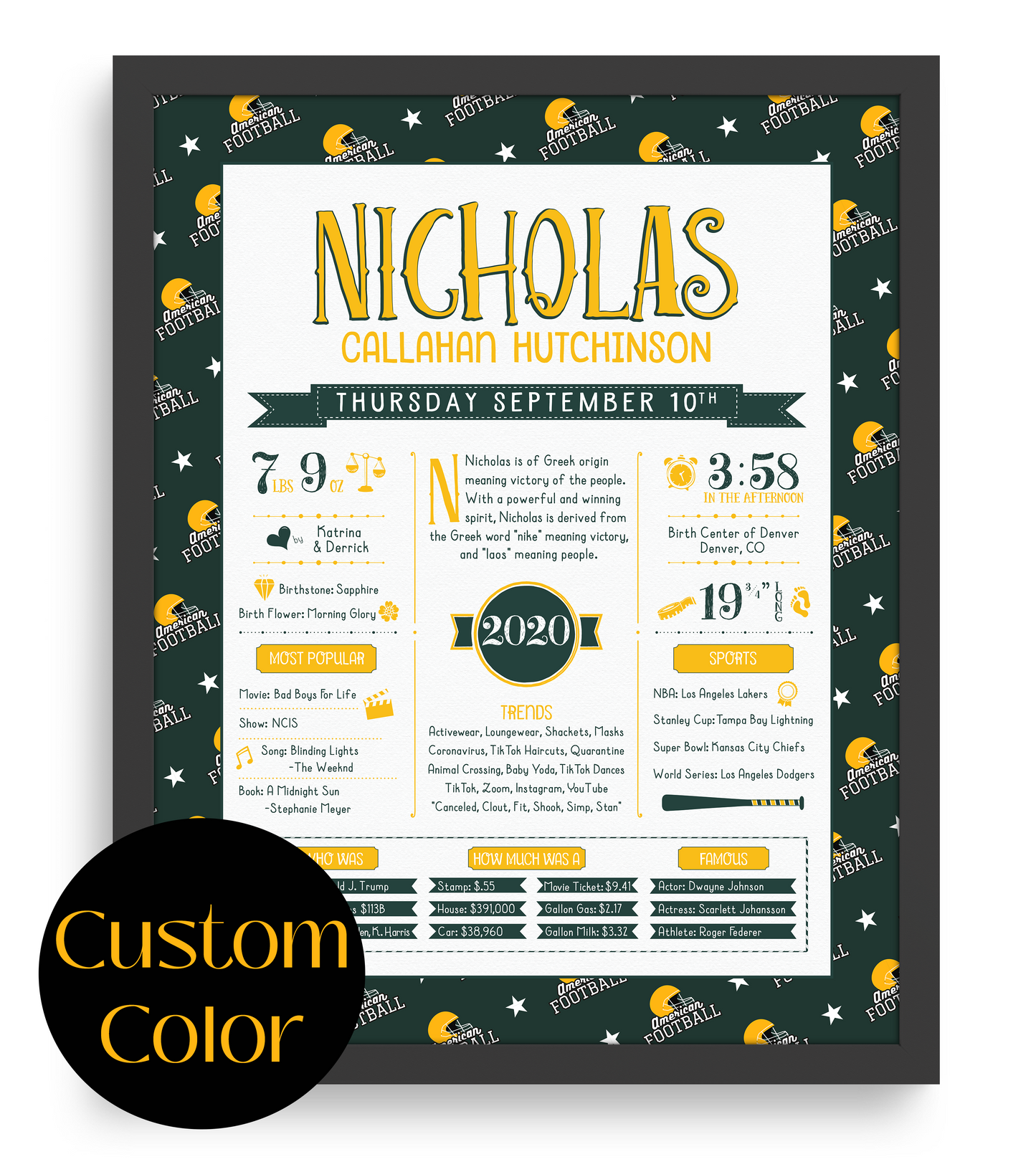 Black Frame / Custom Color Print