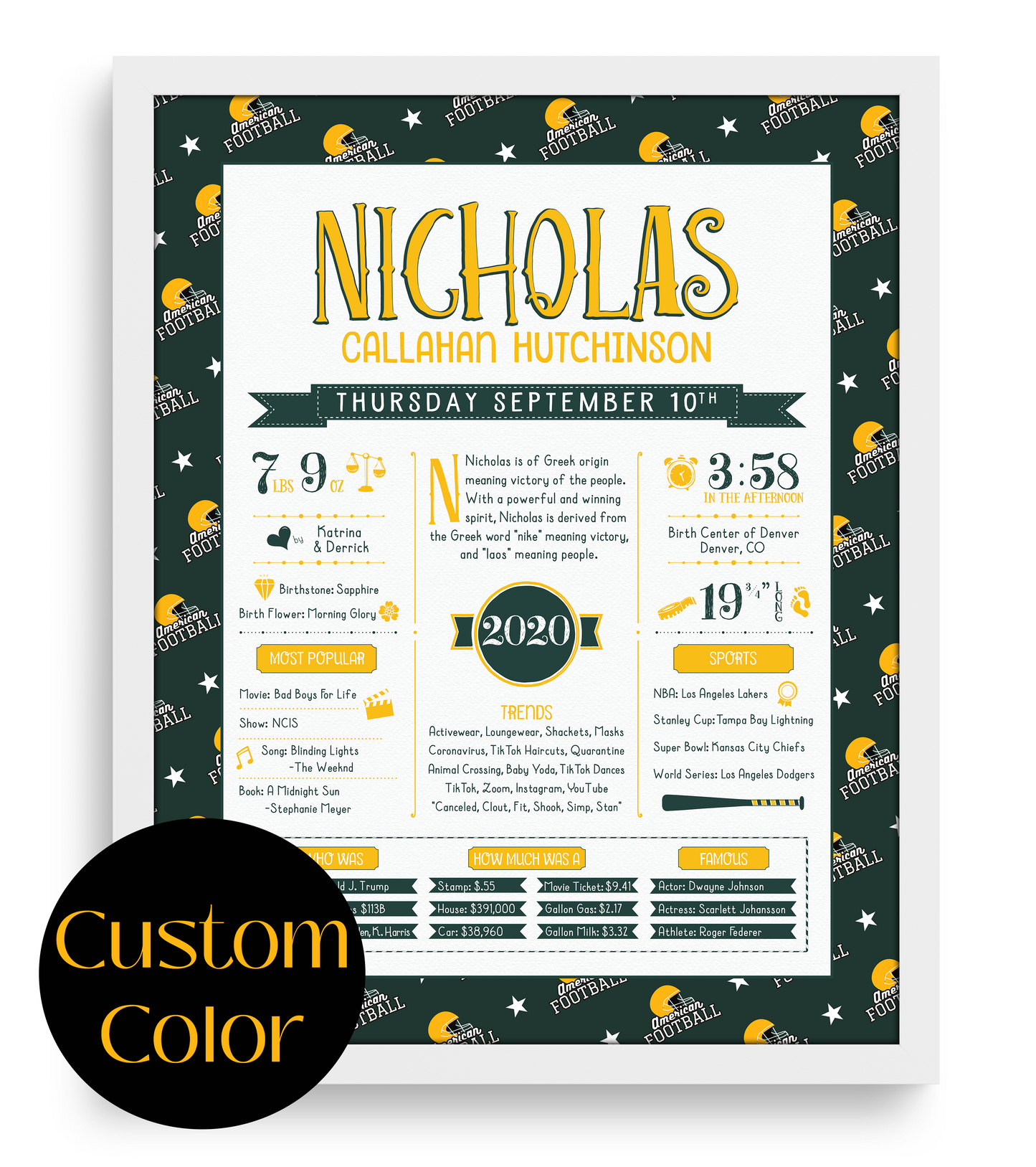 White Frame / Custom Color Print