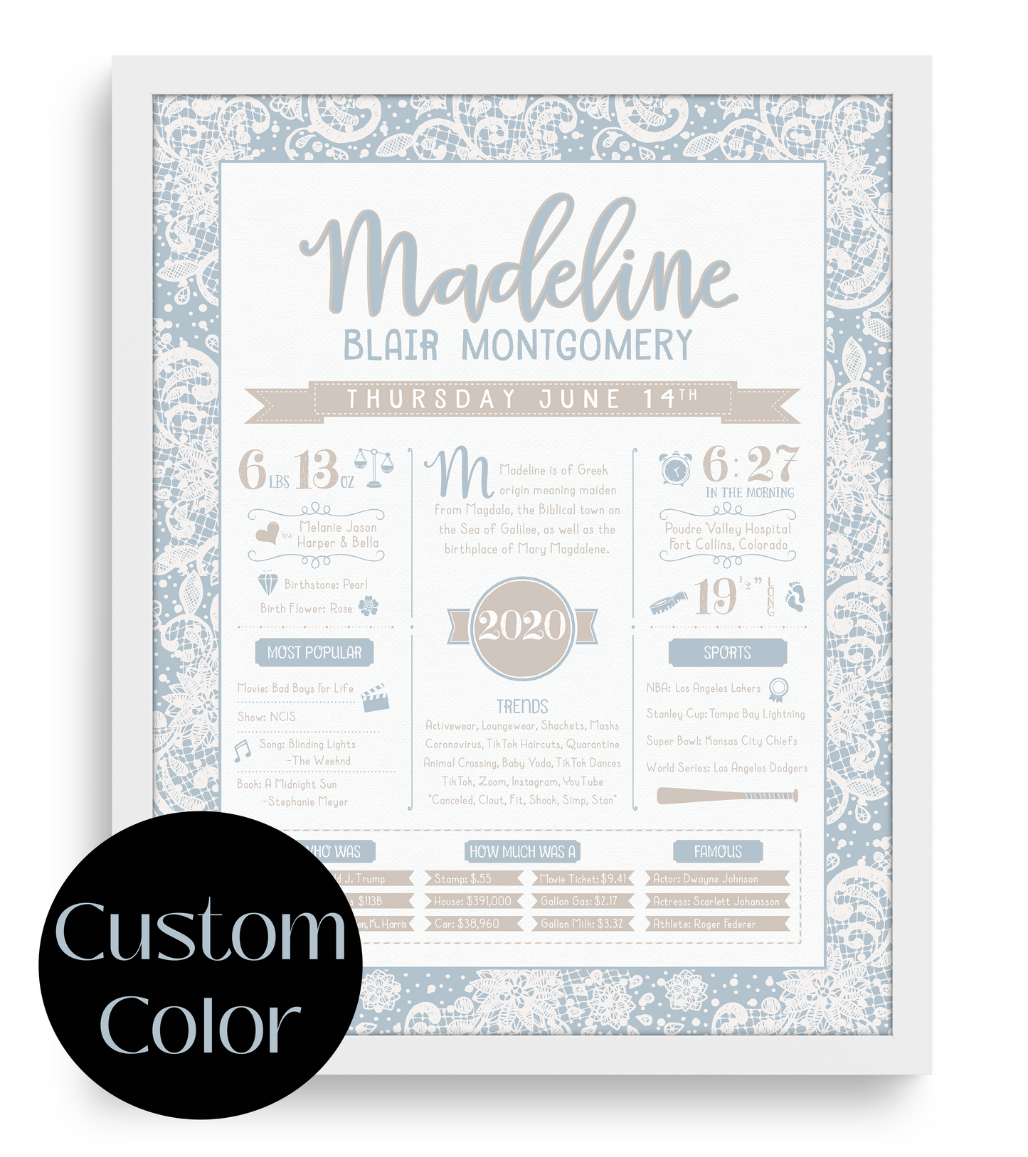 White Frame / Custom Color Print