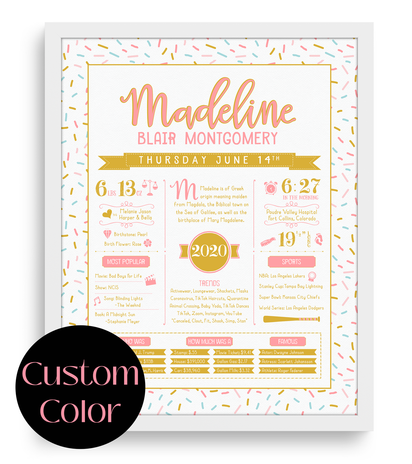 White Frame / Custom Color Print