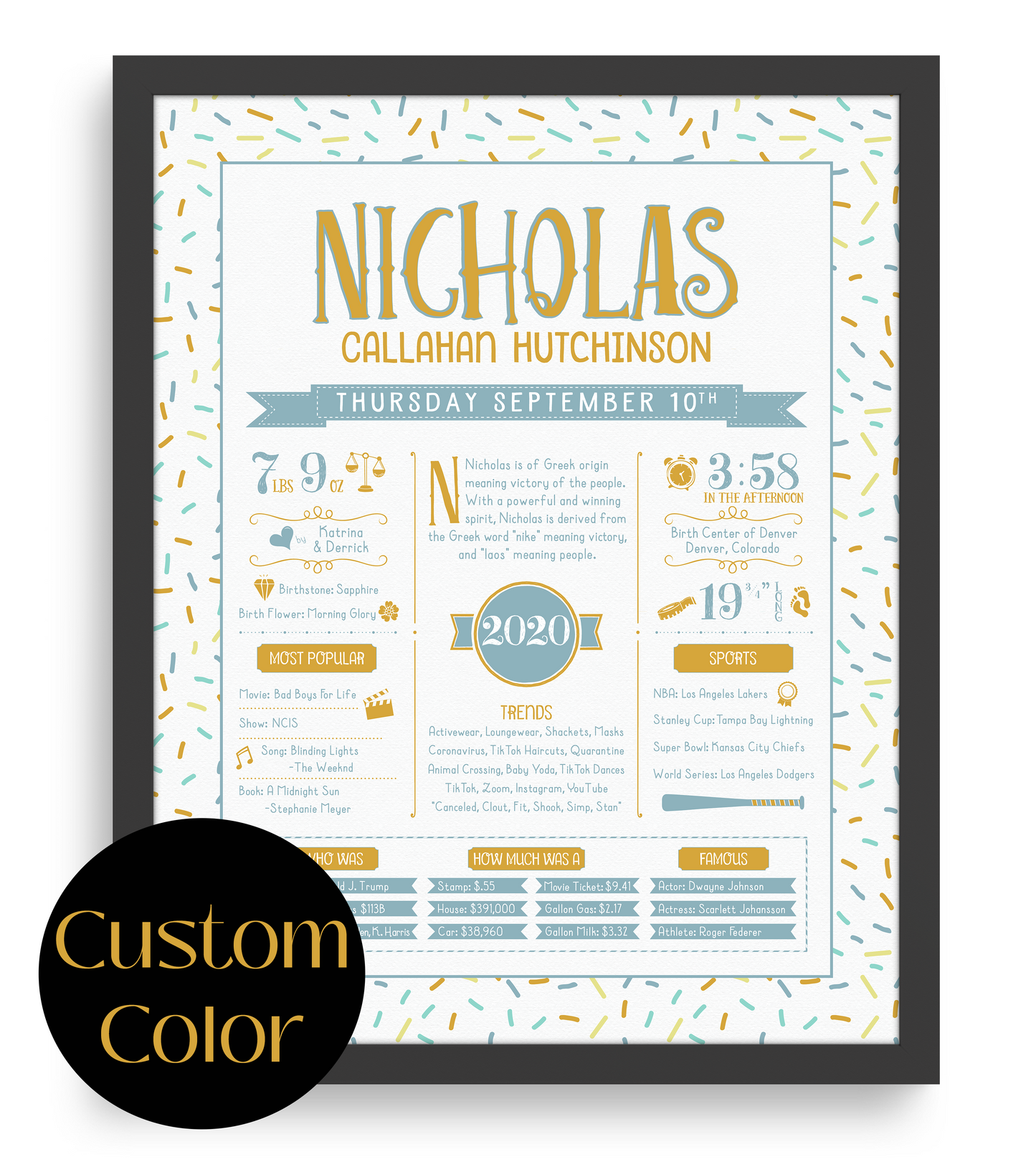 Black Frame / Custom Color Print