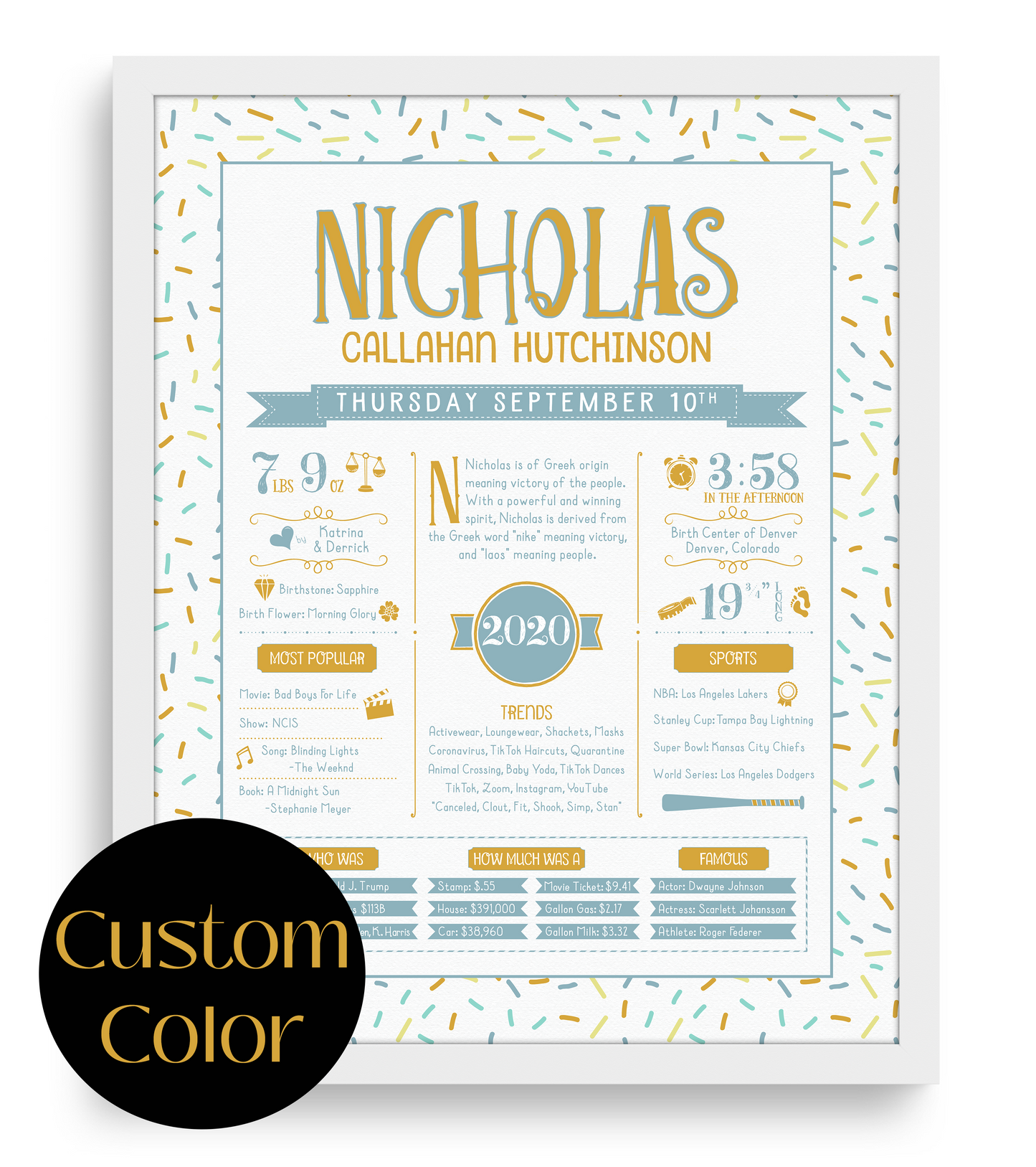 White Frame / Custom Color Print