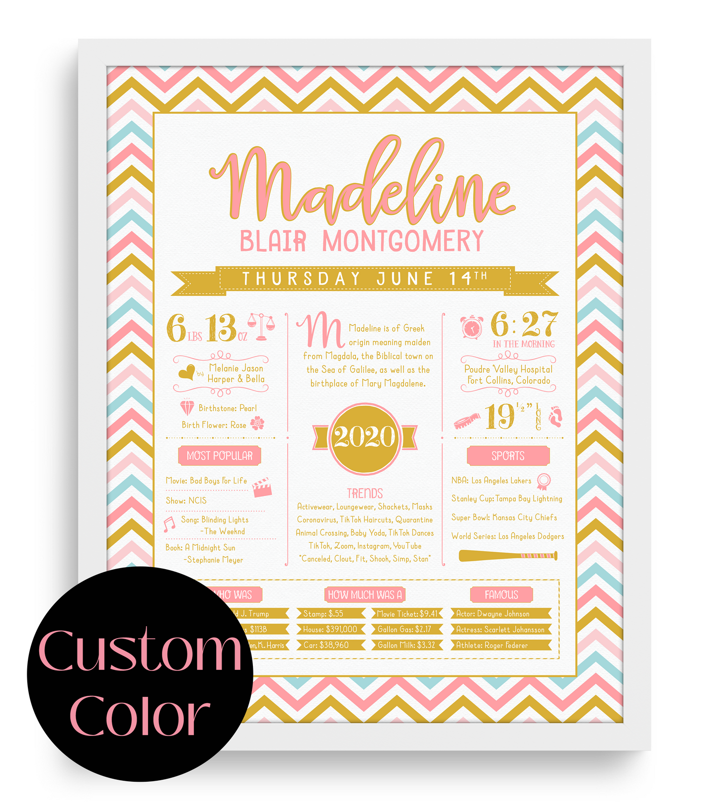 White Frame / Custom Color Print