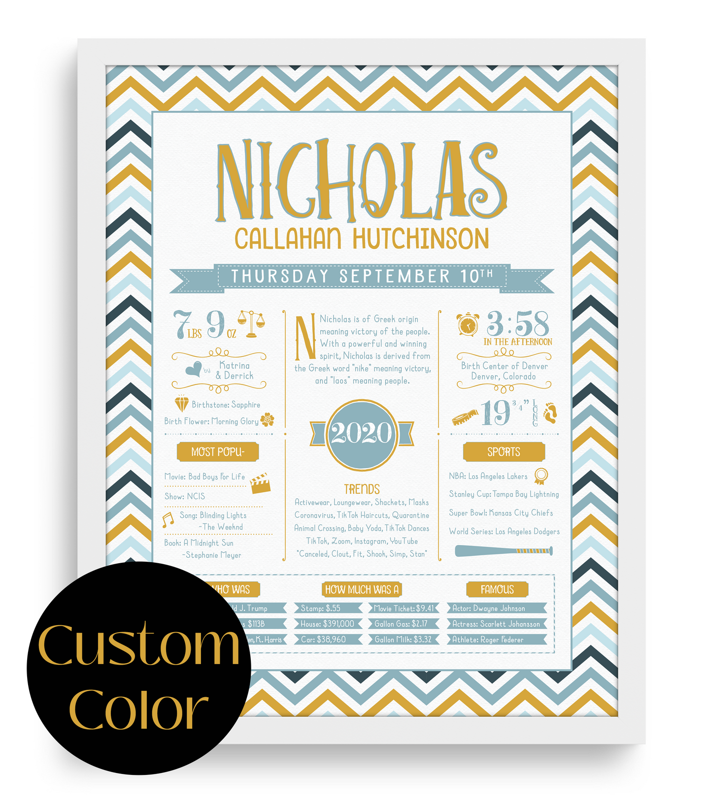 White Frame / Custom Color Print