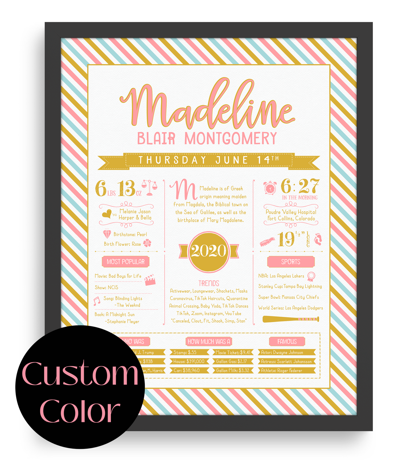 Black Frame / Custom Color Print