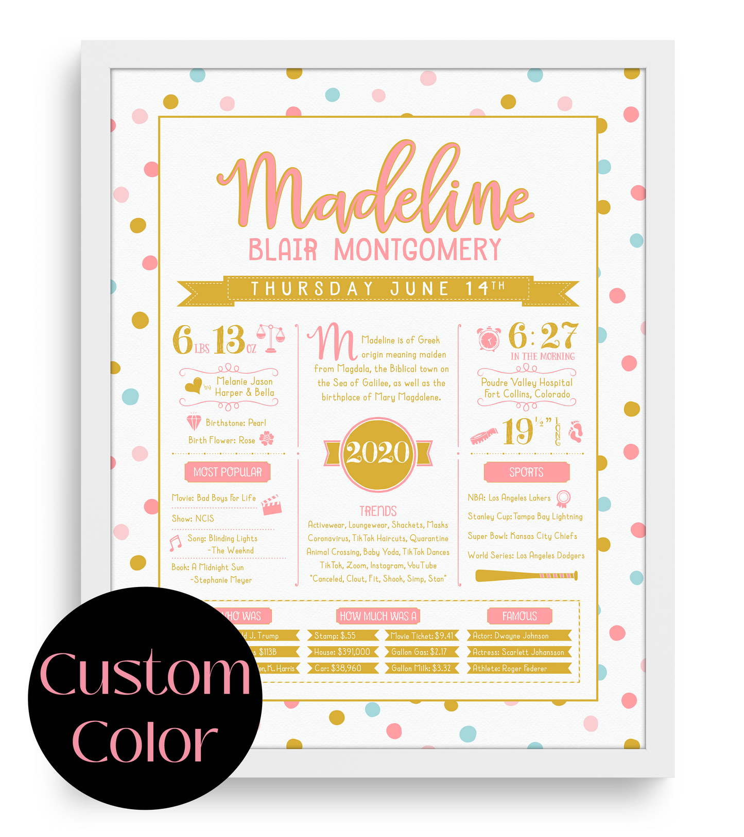 White Frame / Custom Color Print