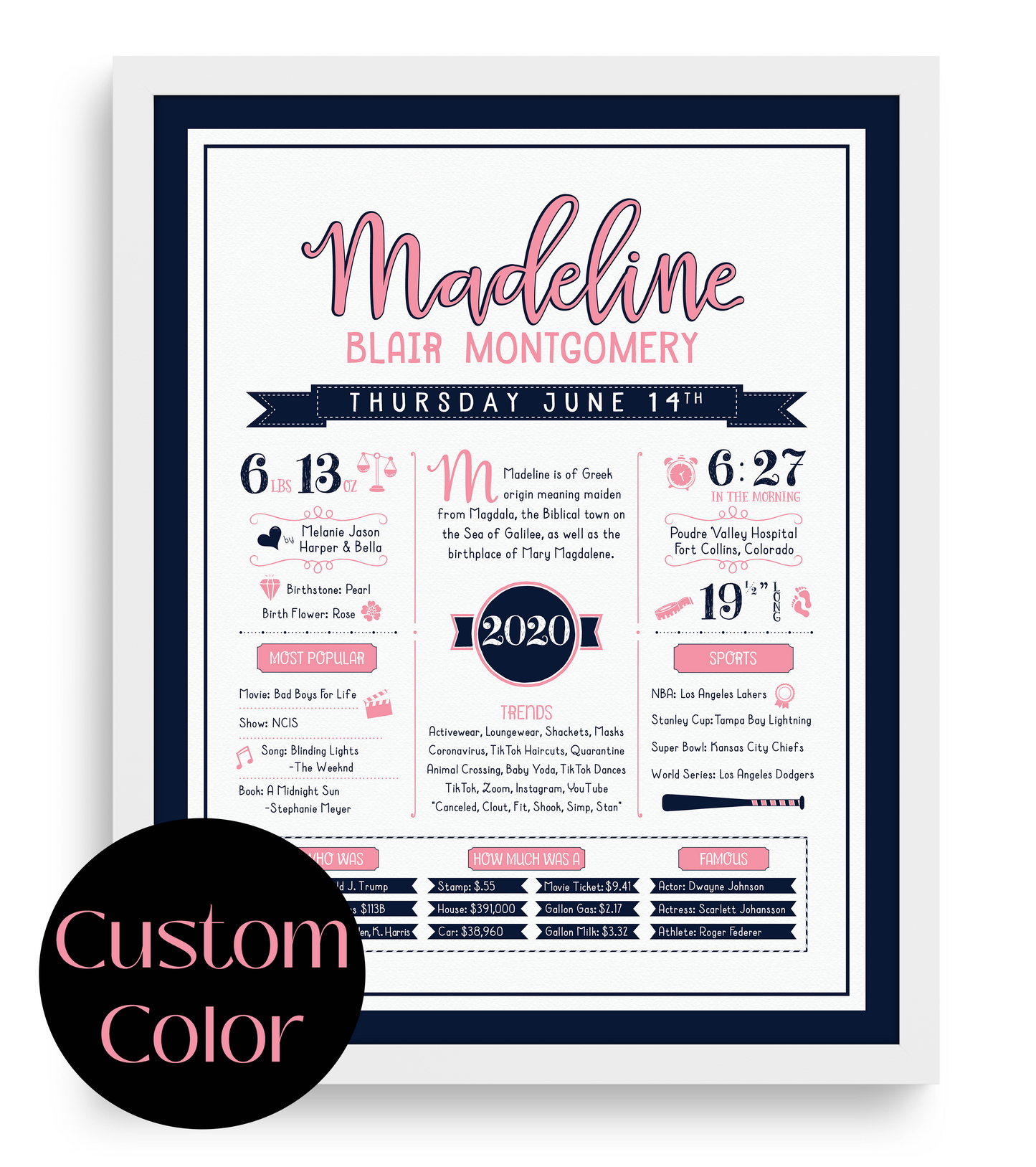 White Frame / Custom Color Print