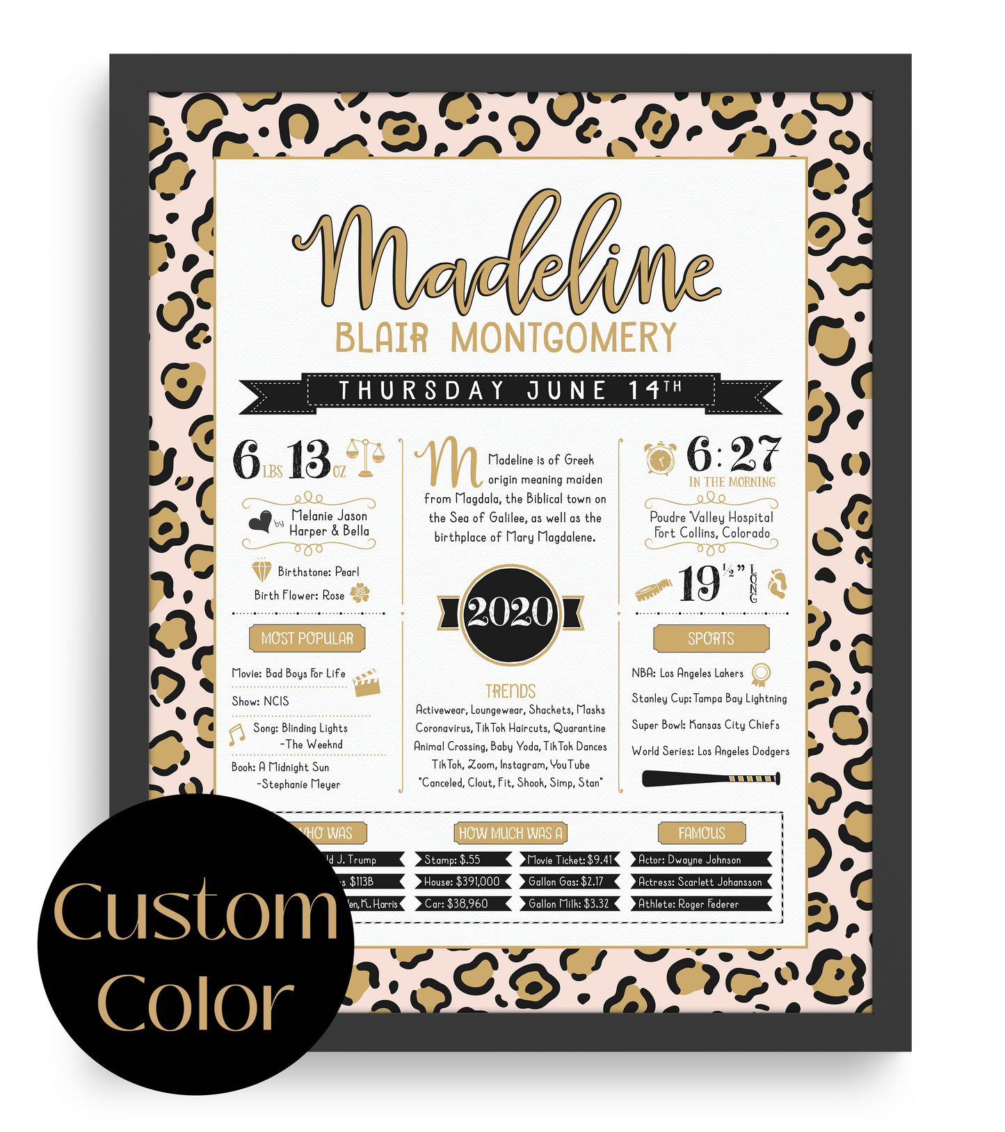 Black Frame / Custom Color Print