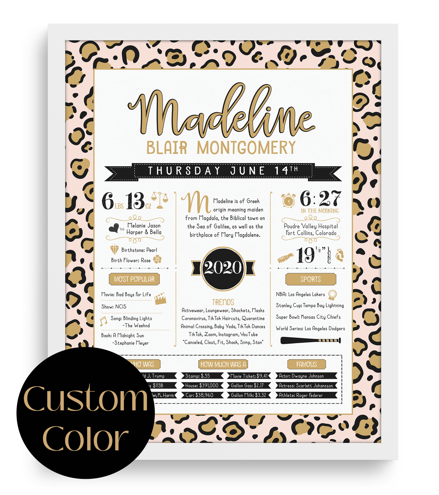 White Frame / Custom Color Print