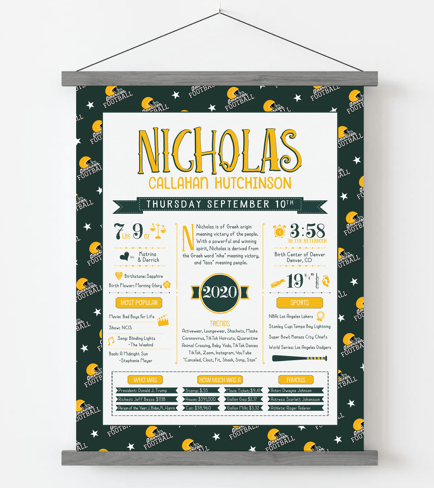 Gray Magnetic Frame / Green Bay Packers Print