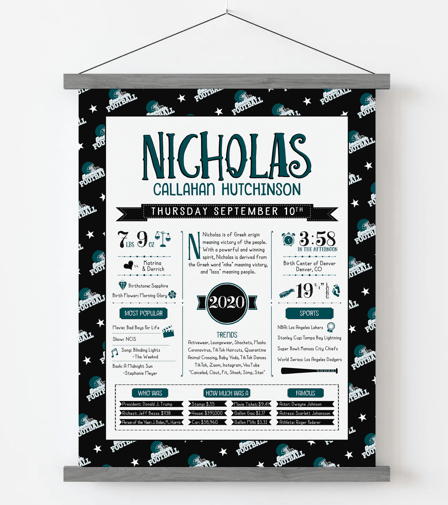 Gray Magnetic Frame / Philadelphia Eagles Print