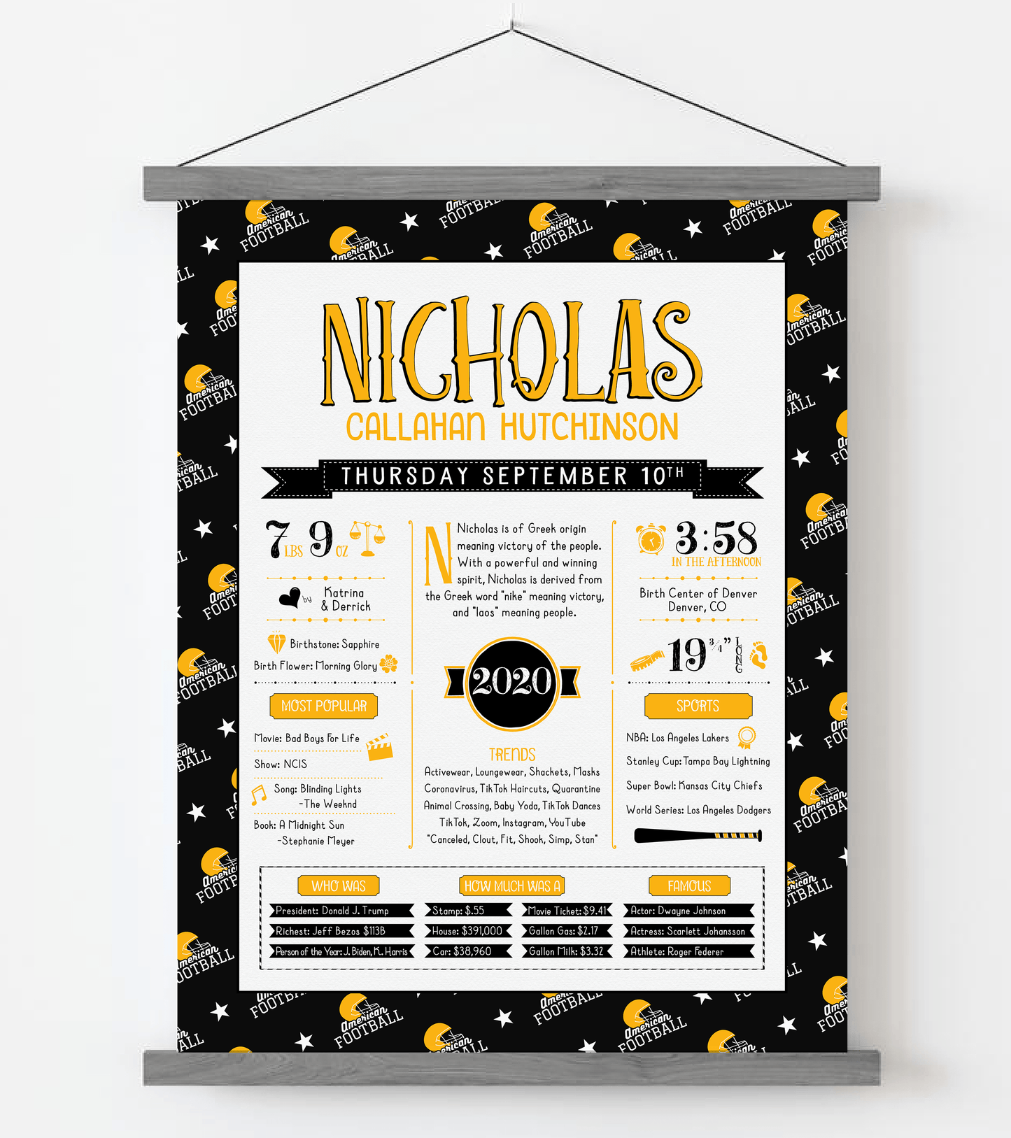 Gray Magnetic Frame / Pittsburgh Steelers Print