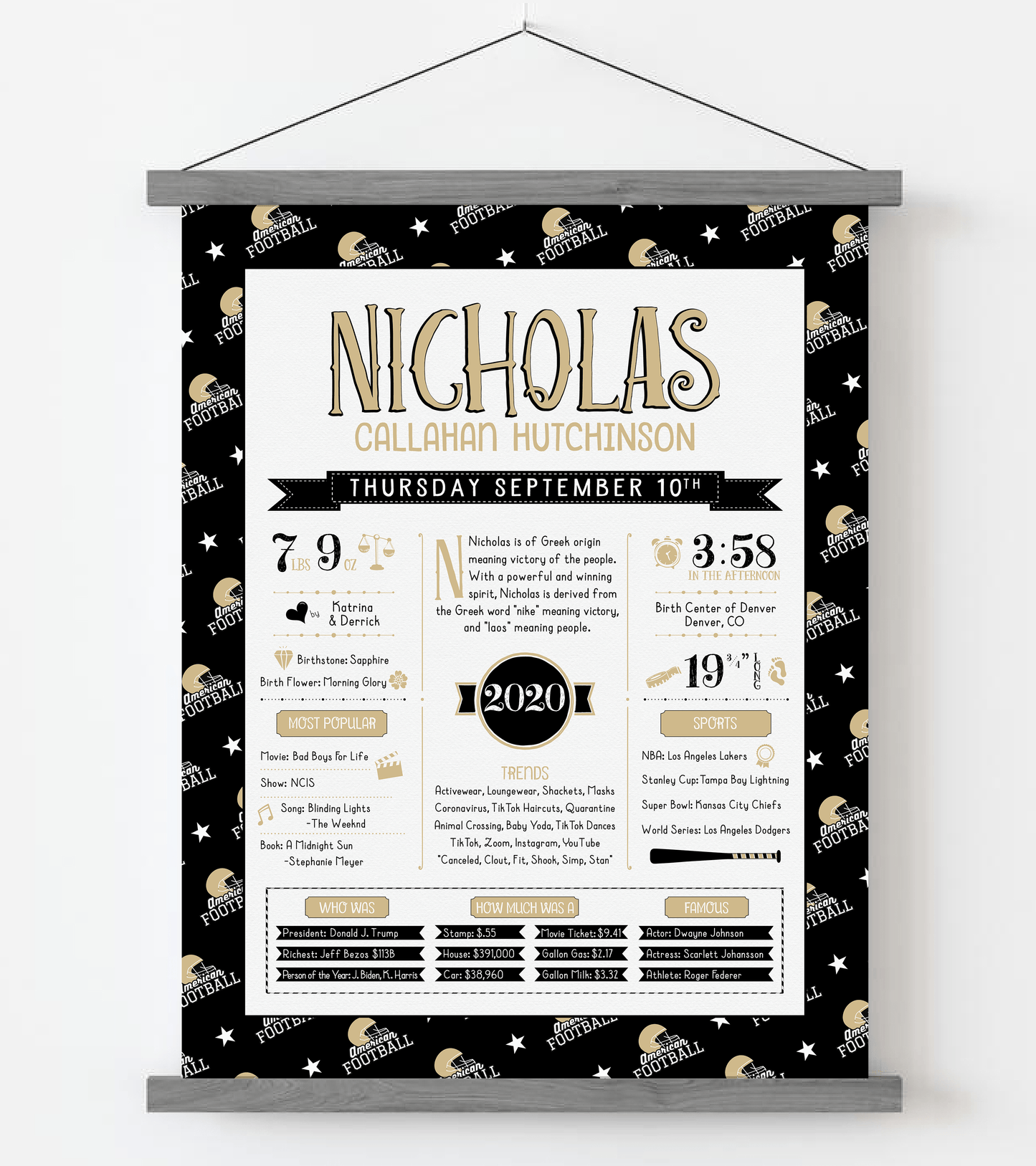 Gray Magnetic Frame / New Orleans Saints Print