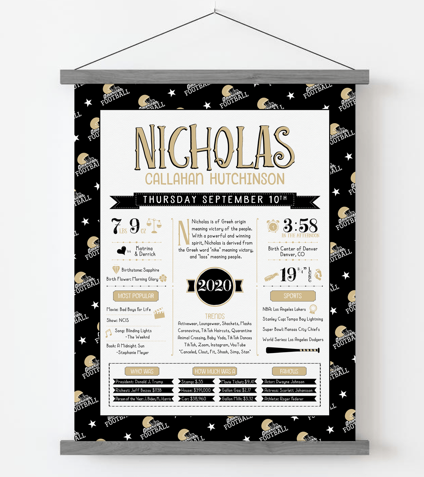 Gray Magnetic Frame / New Orleans Saints Print
