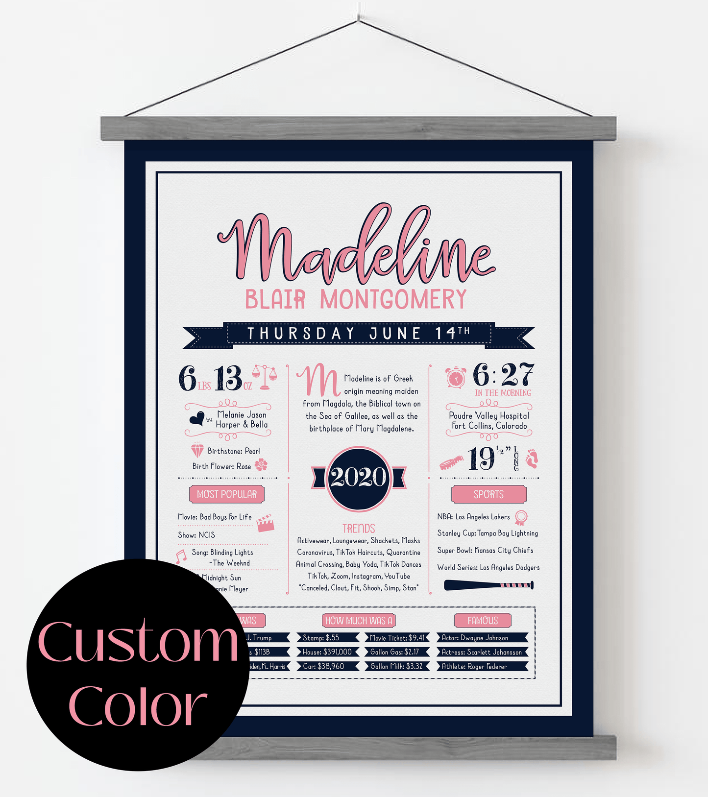 Gray Magnetic Frame / Custom Color Print