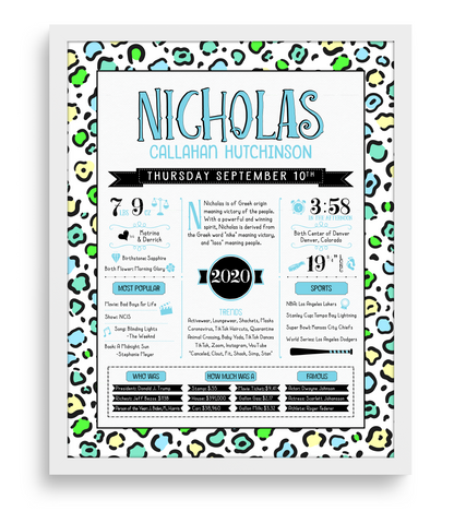 White Frame / Bright Multi Color Print
