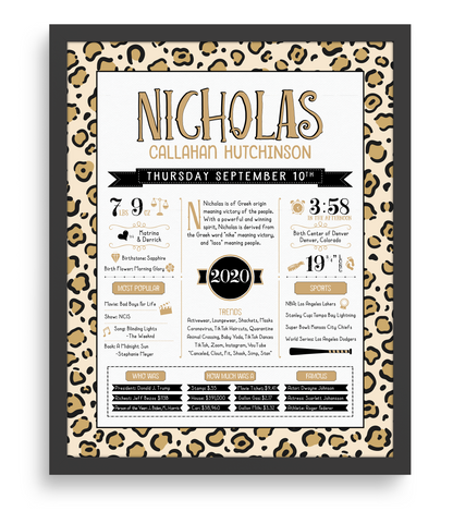 Black Frame / Tan Print