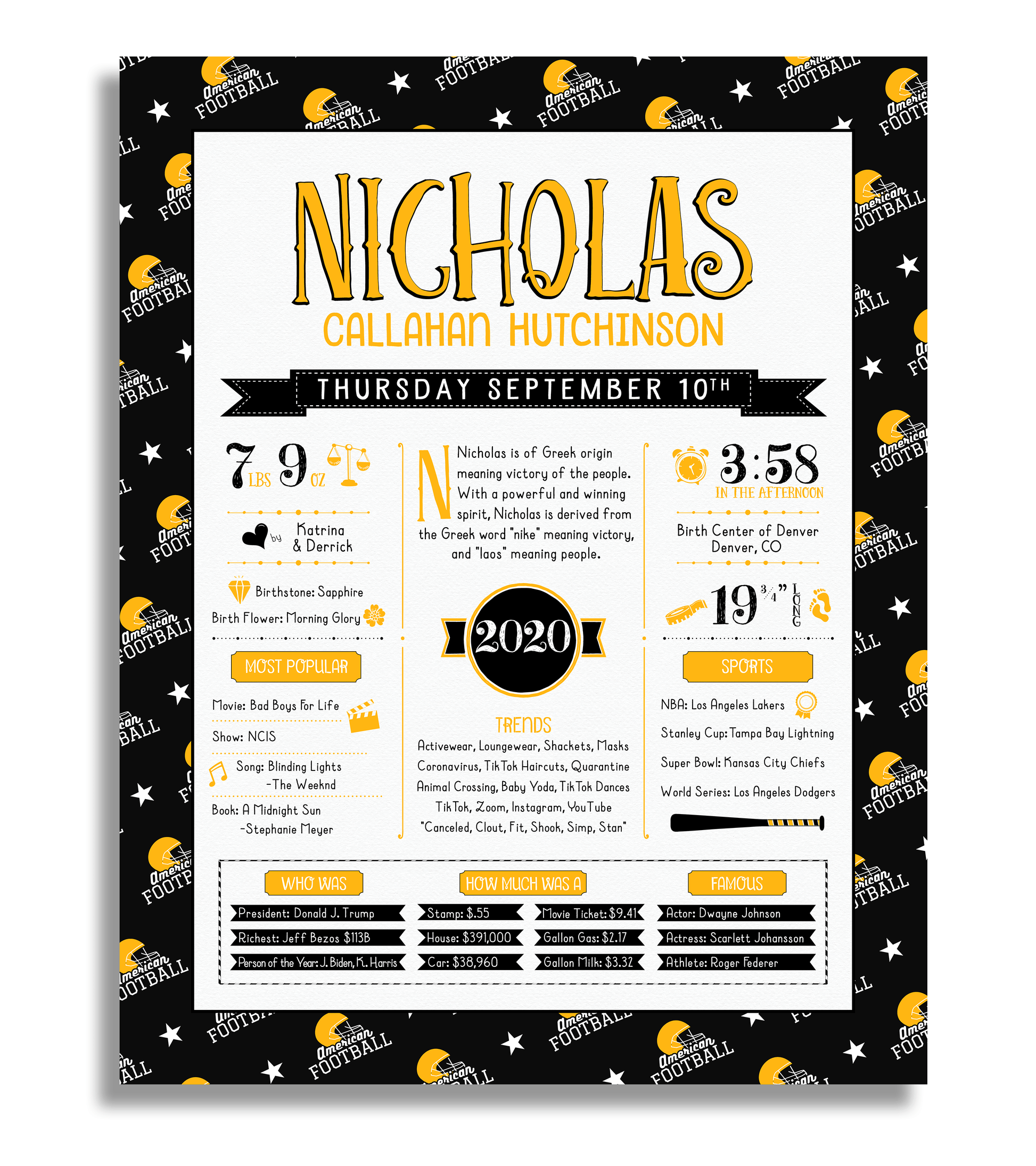 No Frame / Pittsburgh Steelers Print