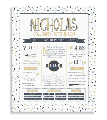 No Frame / Sandy Beige & Navy Print