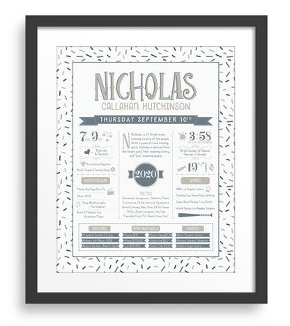 Black Frame / Stone & Steele Blue Print