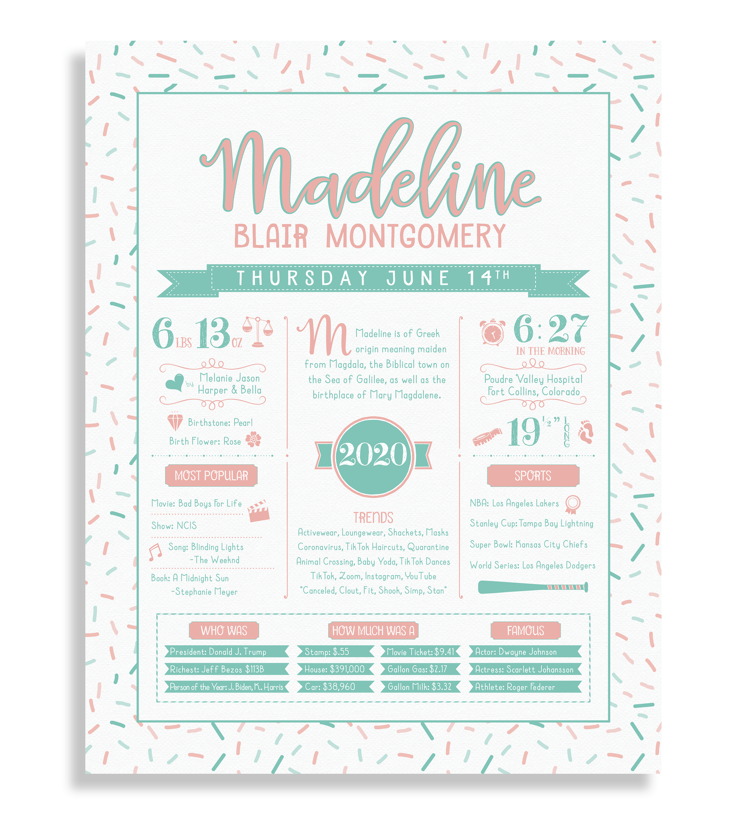 Peachy Pink & Aqua