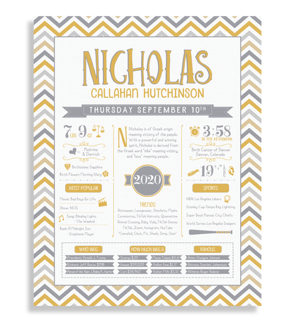 No Frame / Gold & Gray Print
