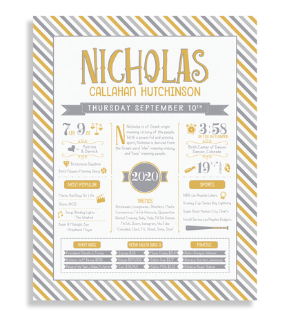 No Frame / Gold & Gray Print
