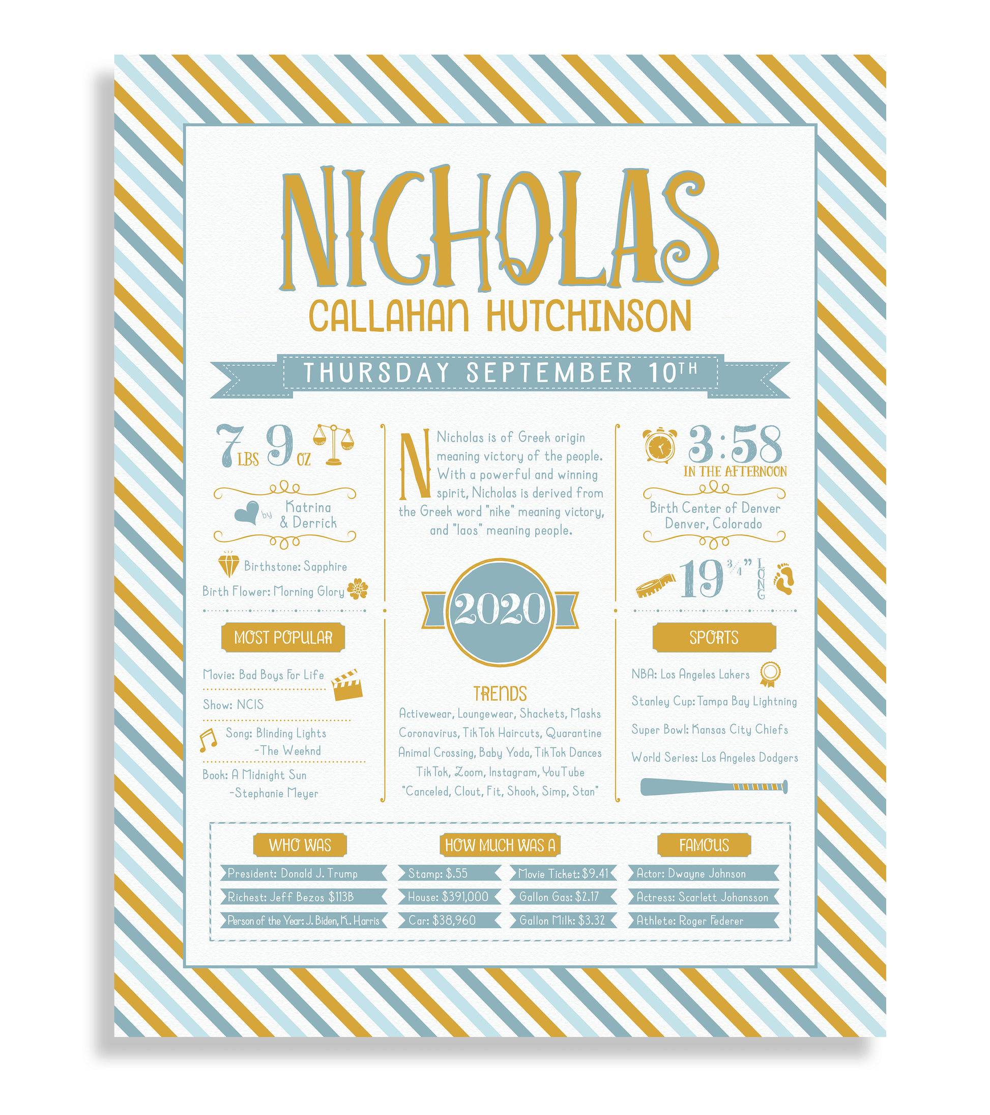 Gold & Boho Blue