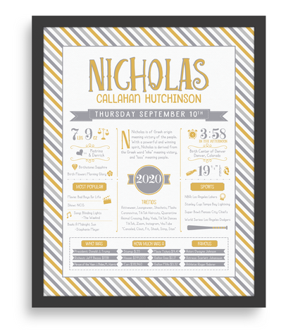 Black Frame / Gold & Gray Print