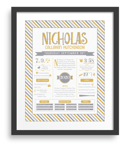 Black Frame / Gold & Gray Print