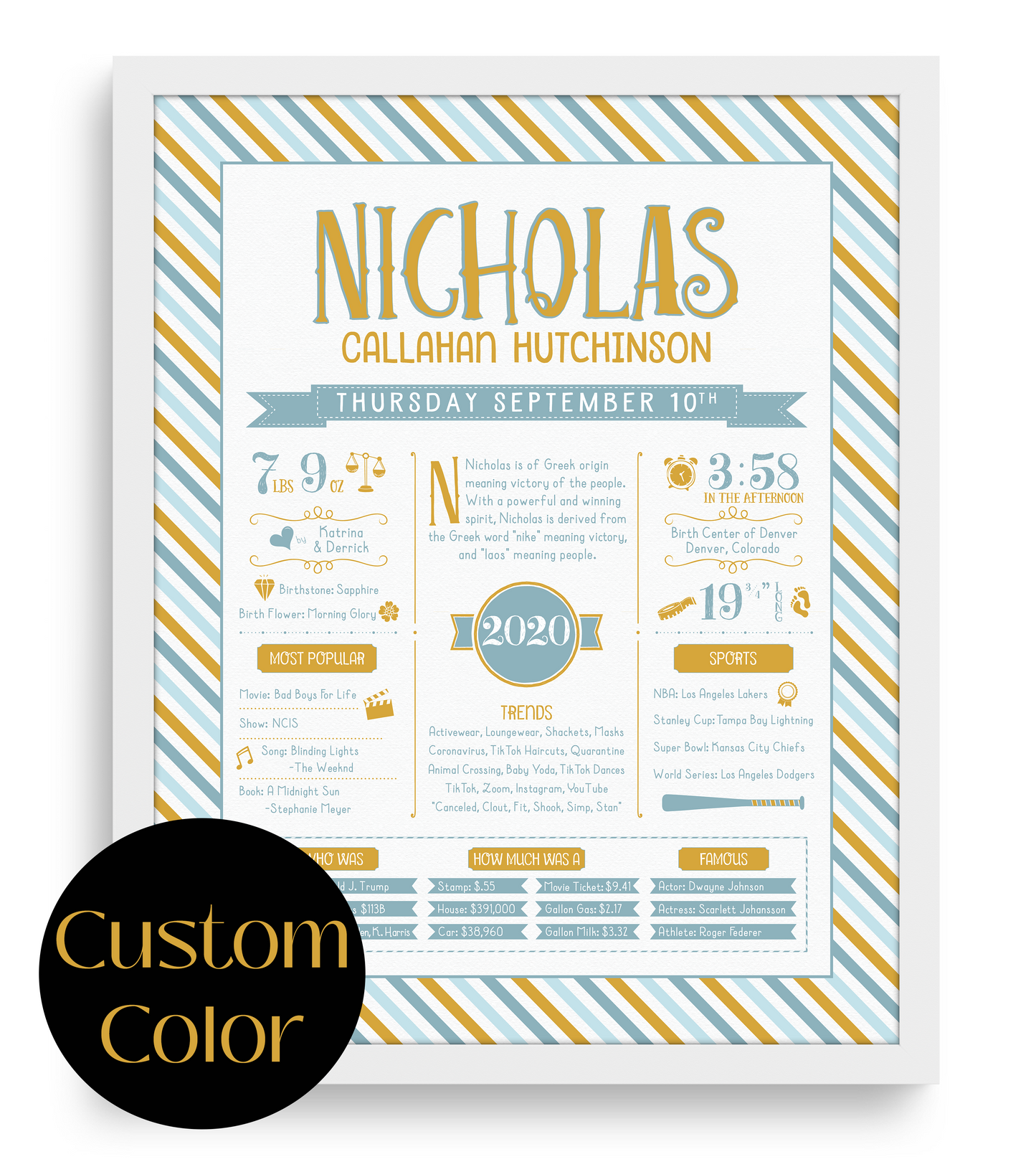 White Frame / Custom Color Print
