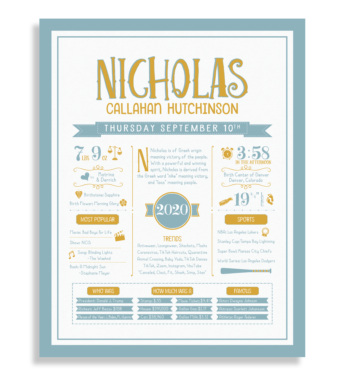 Gold & Boho Blue