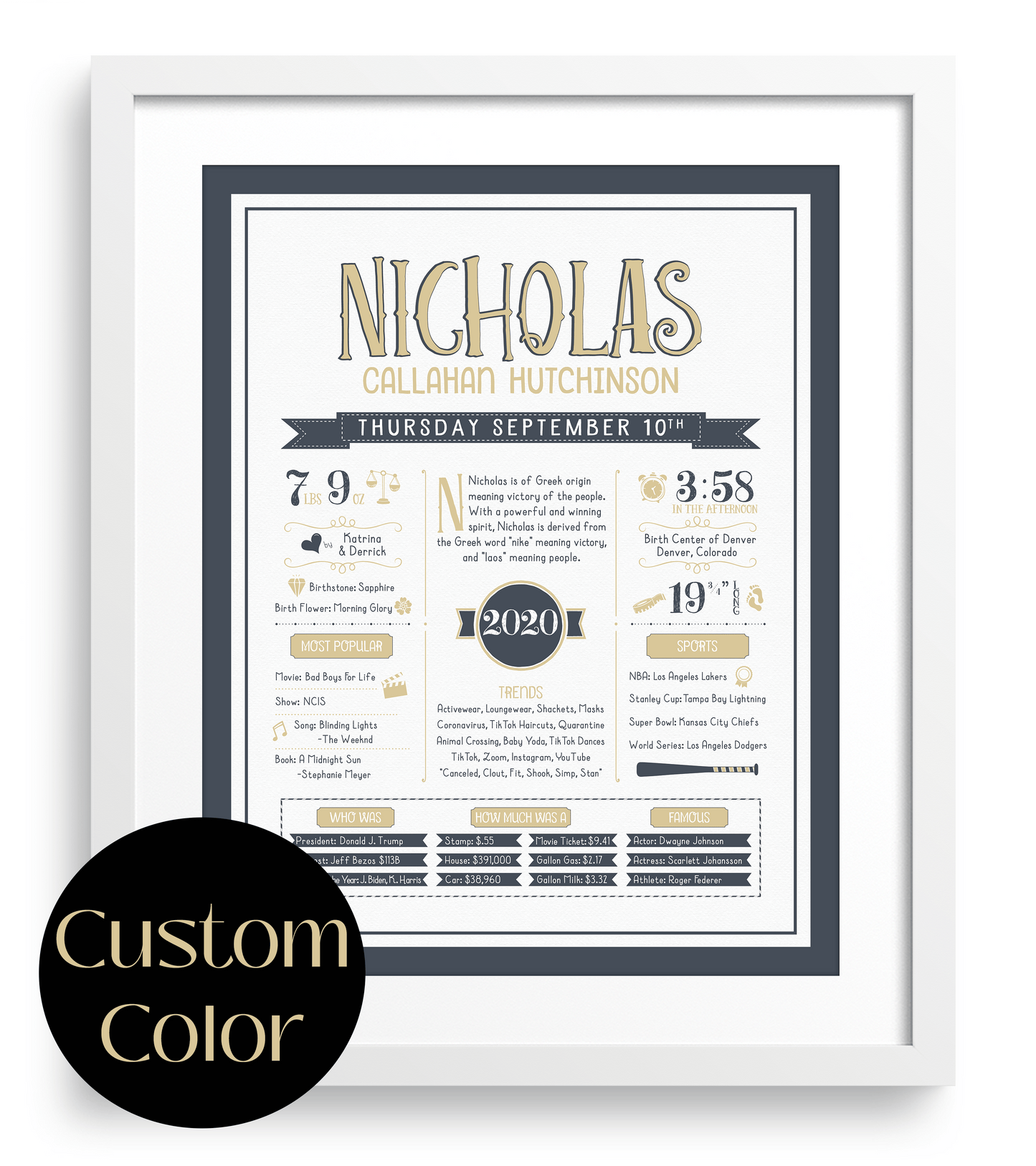 White Frame / Custom Color Print