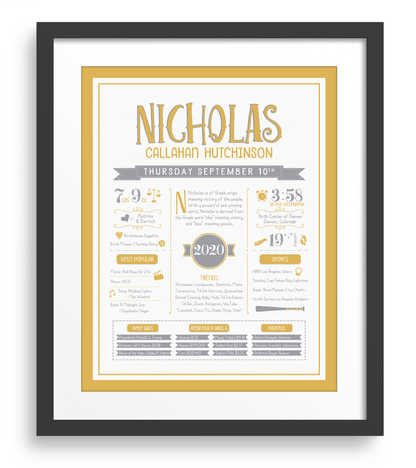 Black Frame / Gold & Gray Print