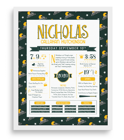 White Frame / Green Bay Packers Print