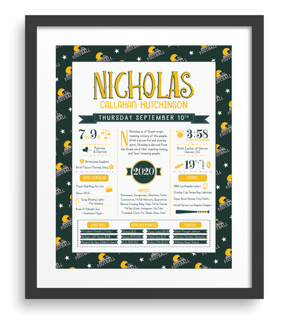 Black Frame / Green Bay Packers Print
