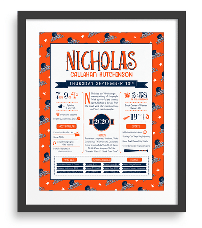 Black Frame / Denver Broncos Print