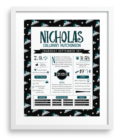 White Frame / Philadelphia Eagles Print