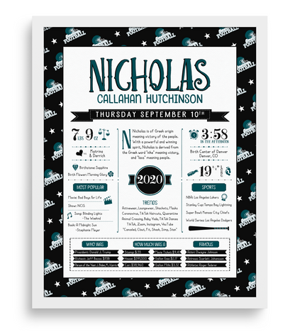 White Frame / Philadelphia Eagles Print