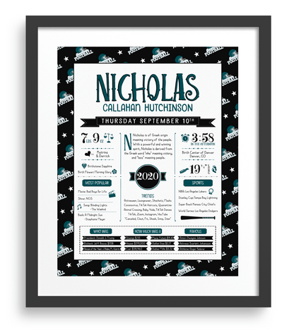 Black Frame / Philadelphia Eagles Print