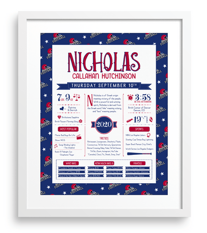 White Frame / New York Giants Print