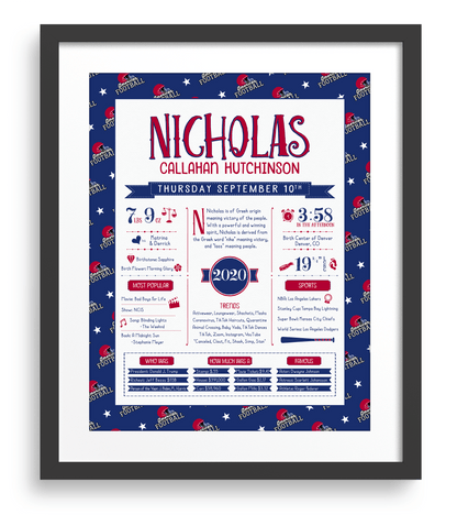 Black Frame / New York Giants Print